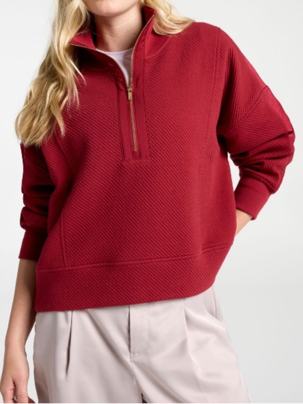 CALIA Women's Elevate Ripple 1/4 Zip Pullover
